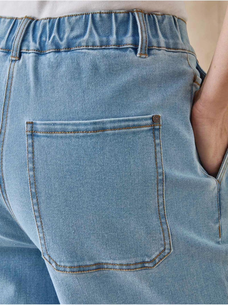 Jean large et court femme - DAXON Bleu jean - Kiabi