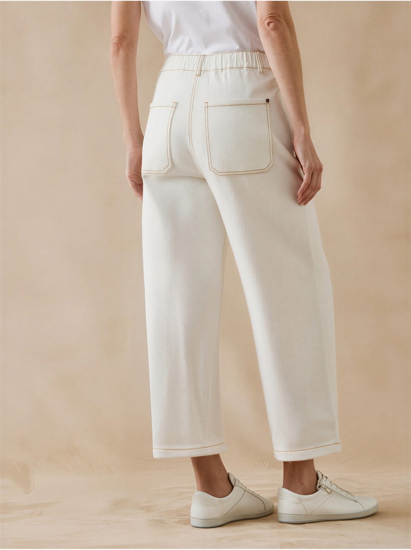 Jean large et court femme - DAXON Ecru - Kiabi