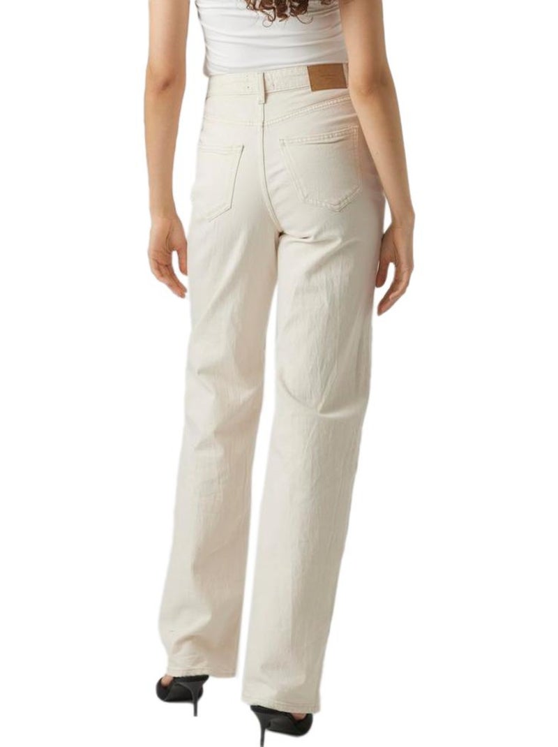 Jean Large Femme Vero Moda Blanc - Kiabi