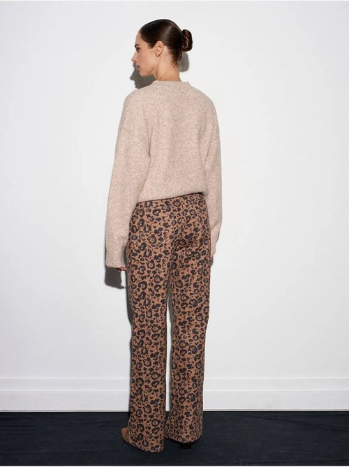 Jean Large Imprimé À Taille Haute - Kiabi