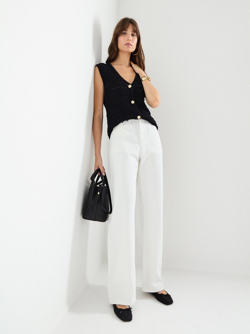 Jean large pour femme MO Fashion Blanc - Kiabi