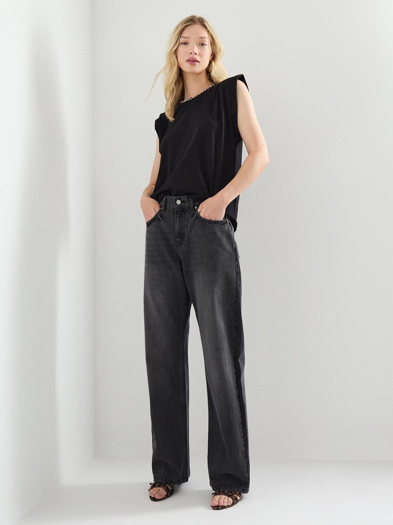 Jean large pour femme MO Fashion Gris - Kiabi