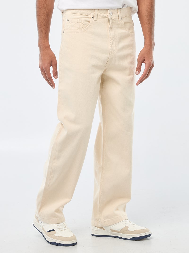 Jean large / relaxed fit à 5 poches Blanc - Kiabi