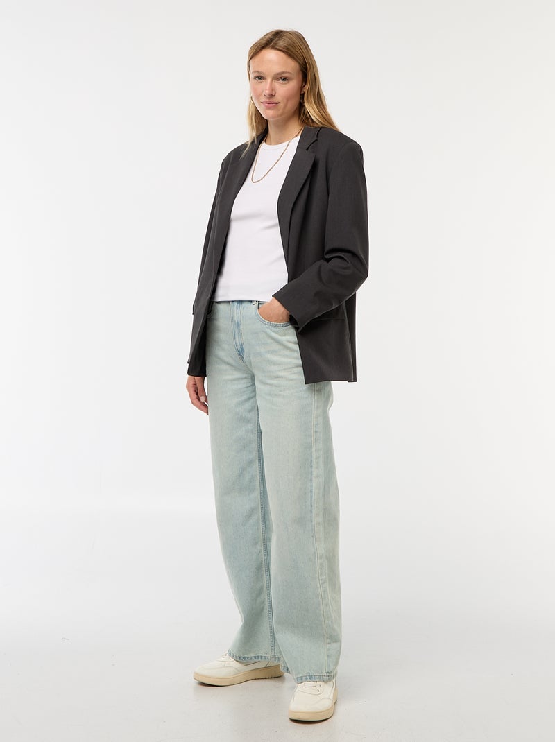 Jean large taille haute 5 poches Bleach - Kiabi