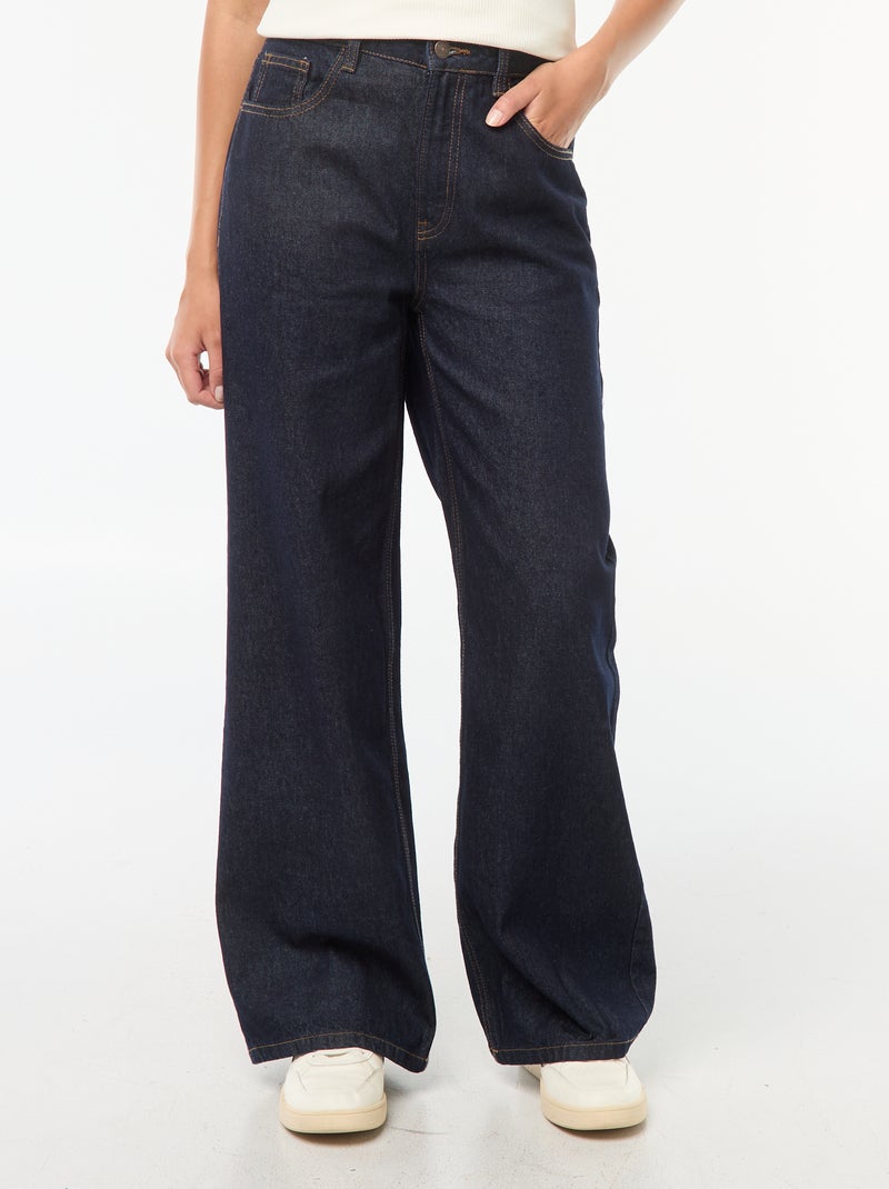 Jean large taille haute 5 poches Brut - Kiabi