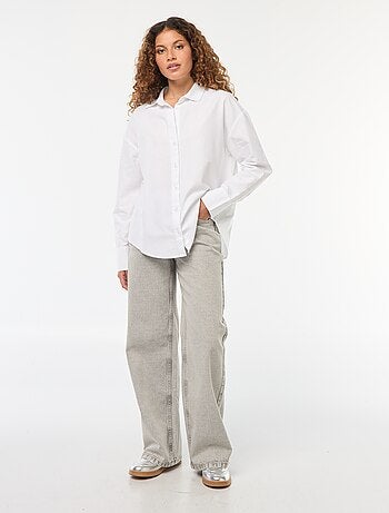 Jean large taille haute 5 poches