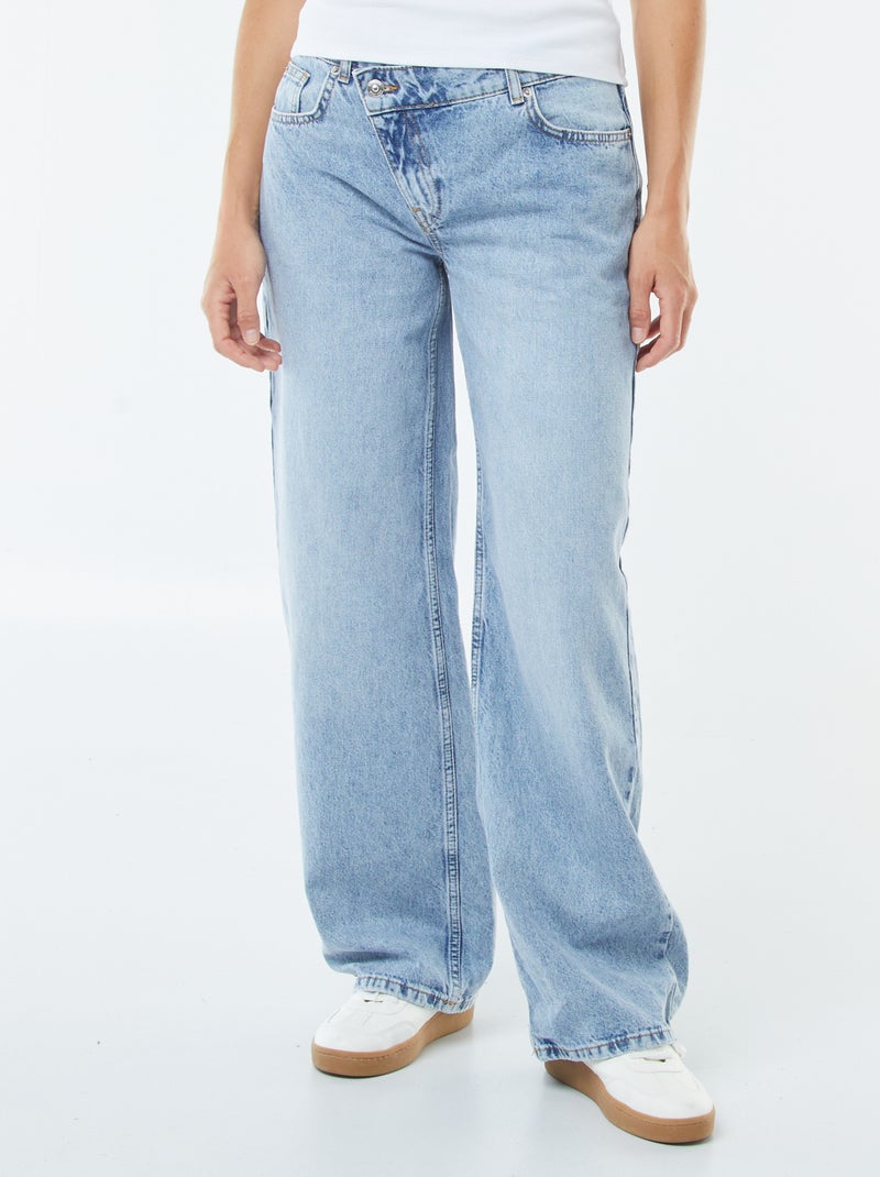 Jean large taille haute à 5 poches Bleu - Kiabi