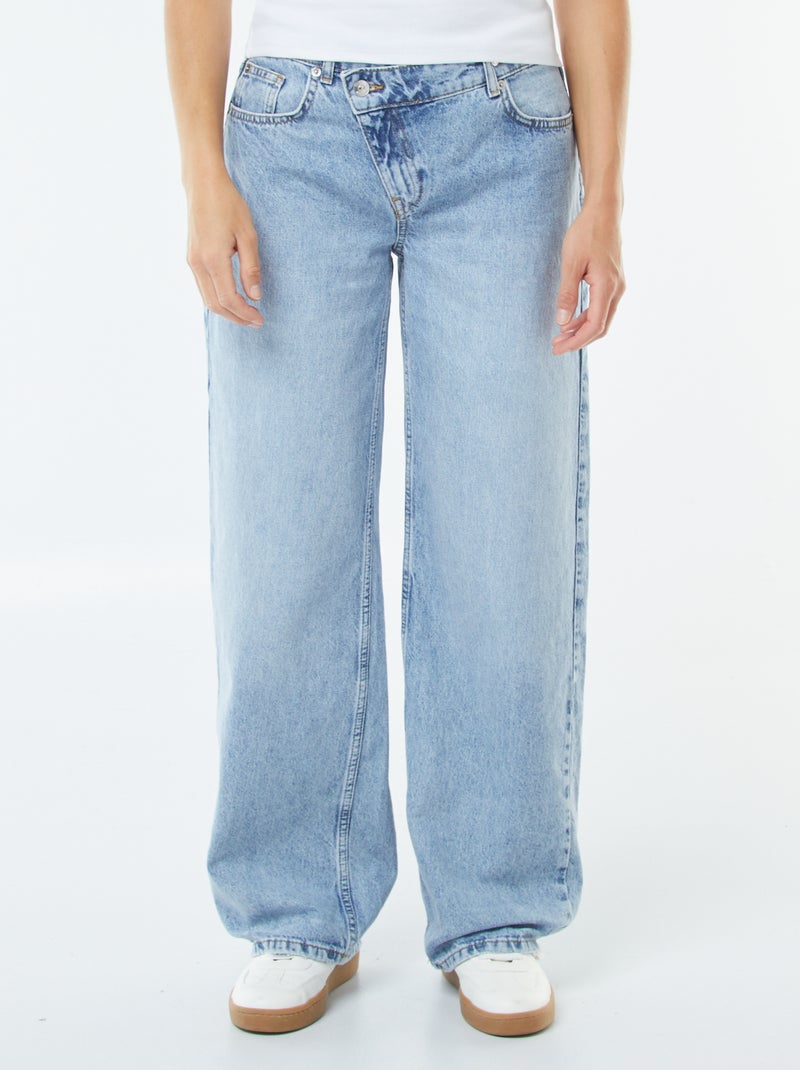 Jean large taille haute à 5 poches Bleu - Kiabi
