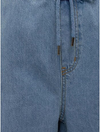 Jean large taille haute à cordon