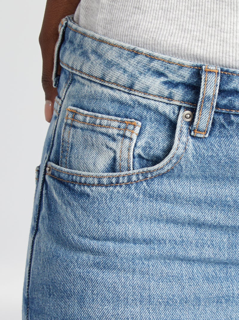 Jean large taille haute avec revers Double stone - Kiabi