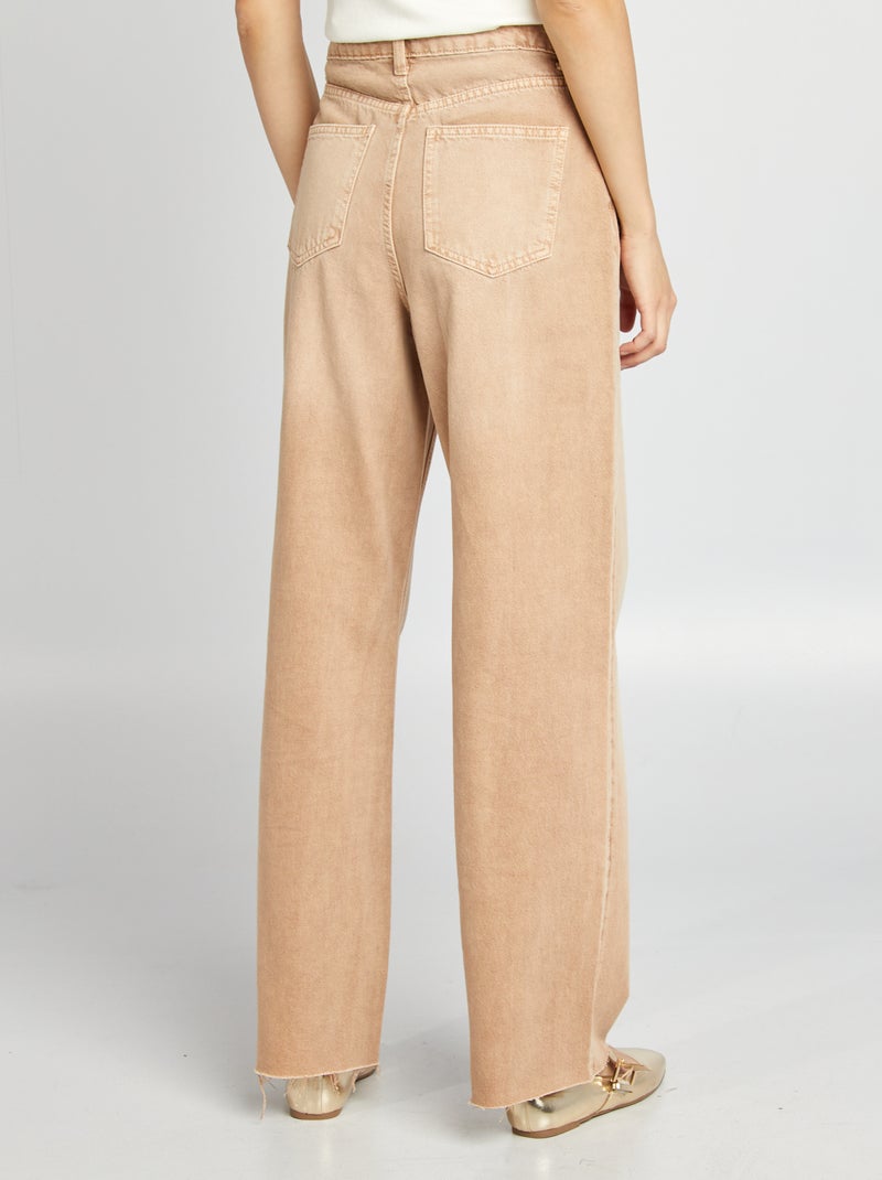 Jean large taille haute Beige - Kiabi