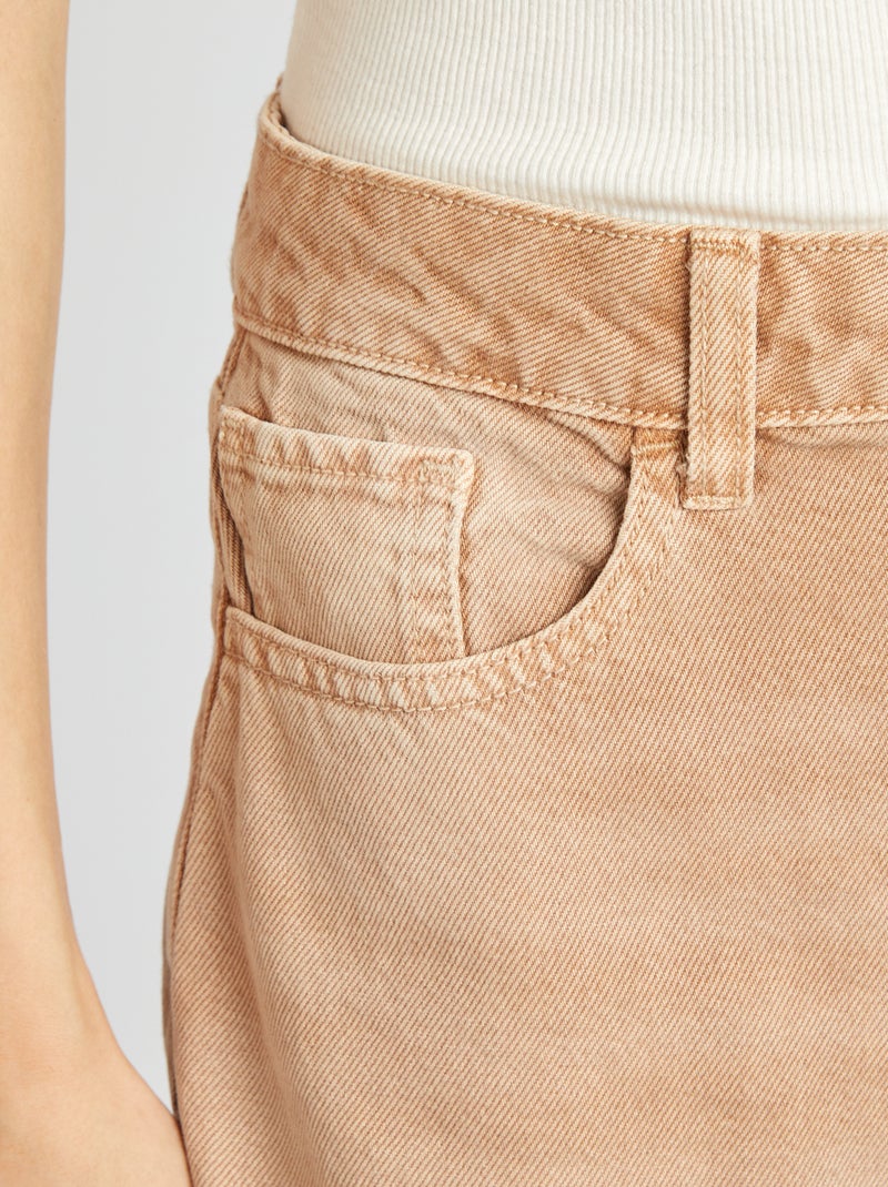 Jean large taille haute Beige - Kiabi