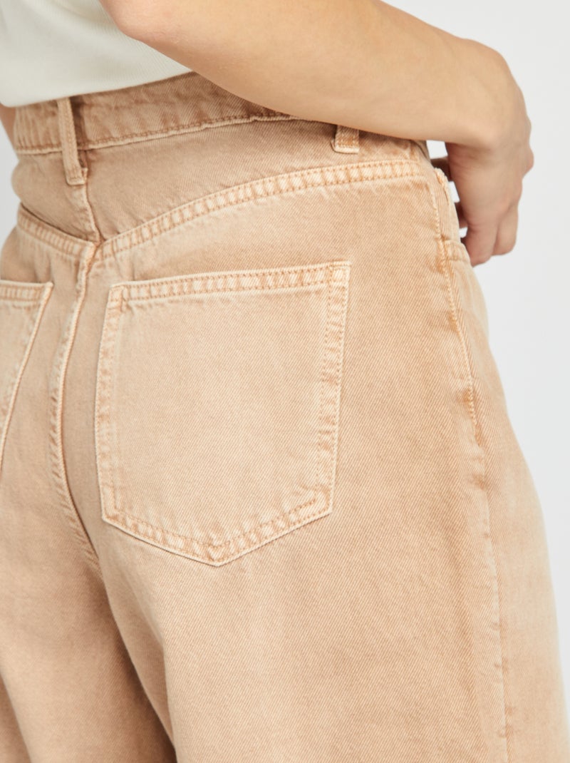 Jean large taille haute Beige - Kiabi