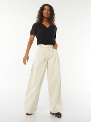 Jean large taille haute
