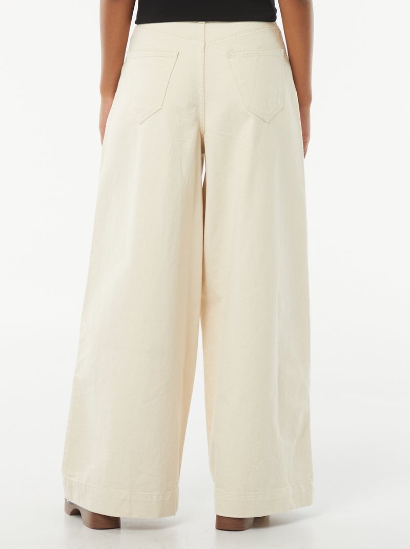 Jean large taille haute Blanc - Kiabi