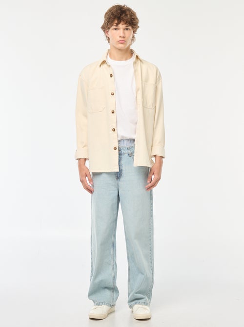 Jean large type baggy avec faux caleçon intégré à la taille - Kiabi