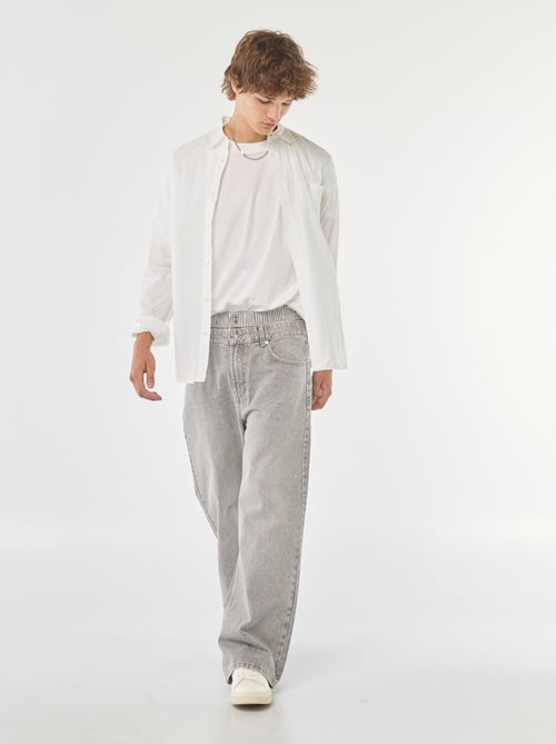 Jean large type baggy avec faux caleçon intégré à la taille - Kiabi