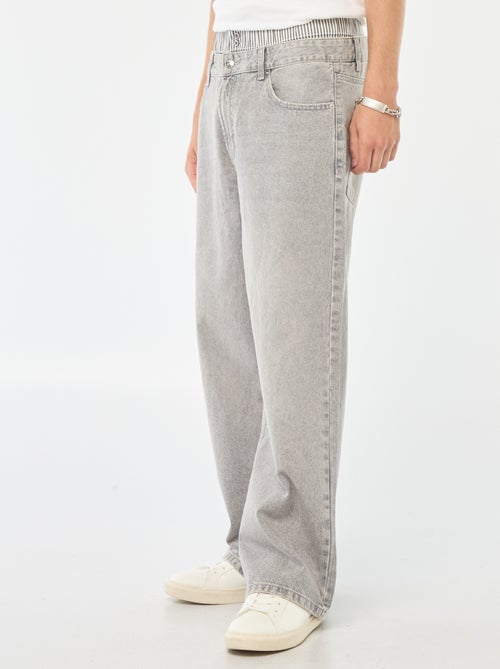 Jean large type baggy avec faux caleçon intégré à la taille - Kiabi