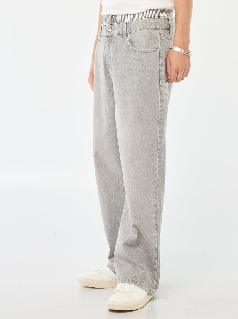 Jean Baggy Cargo Garçon - Taille élastique, Coupe Large Décontractée - Style Y2K Streetwear - Denim Résistant