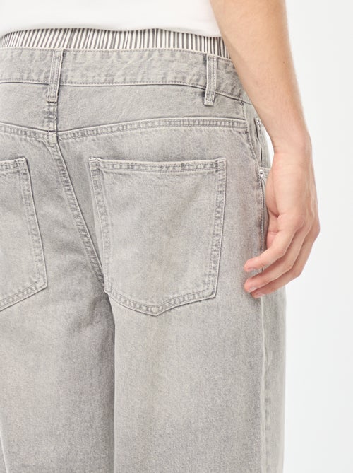 Jean large type baggy avec faux caleçon intégré à la taille - Kiabi