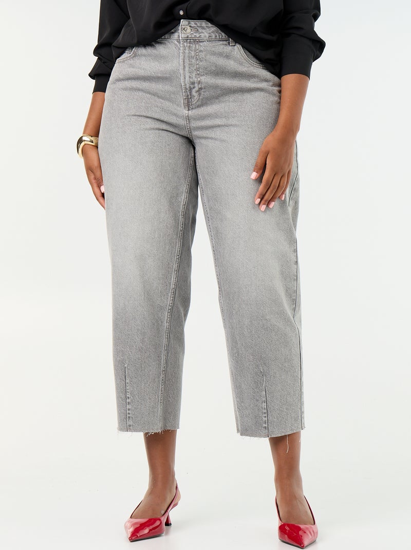 Jean large / wide leg à 5 poches Gris - Kiabi
