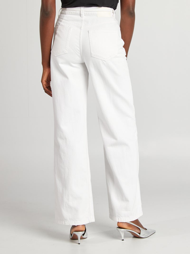 Jean large / wide leg taille haute blanc - Kiabi