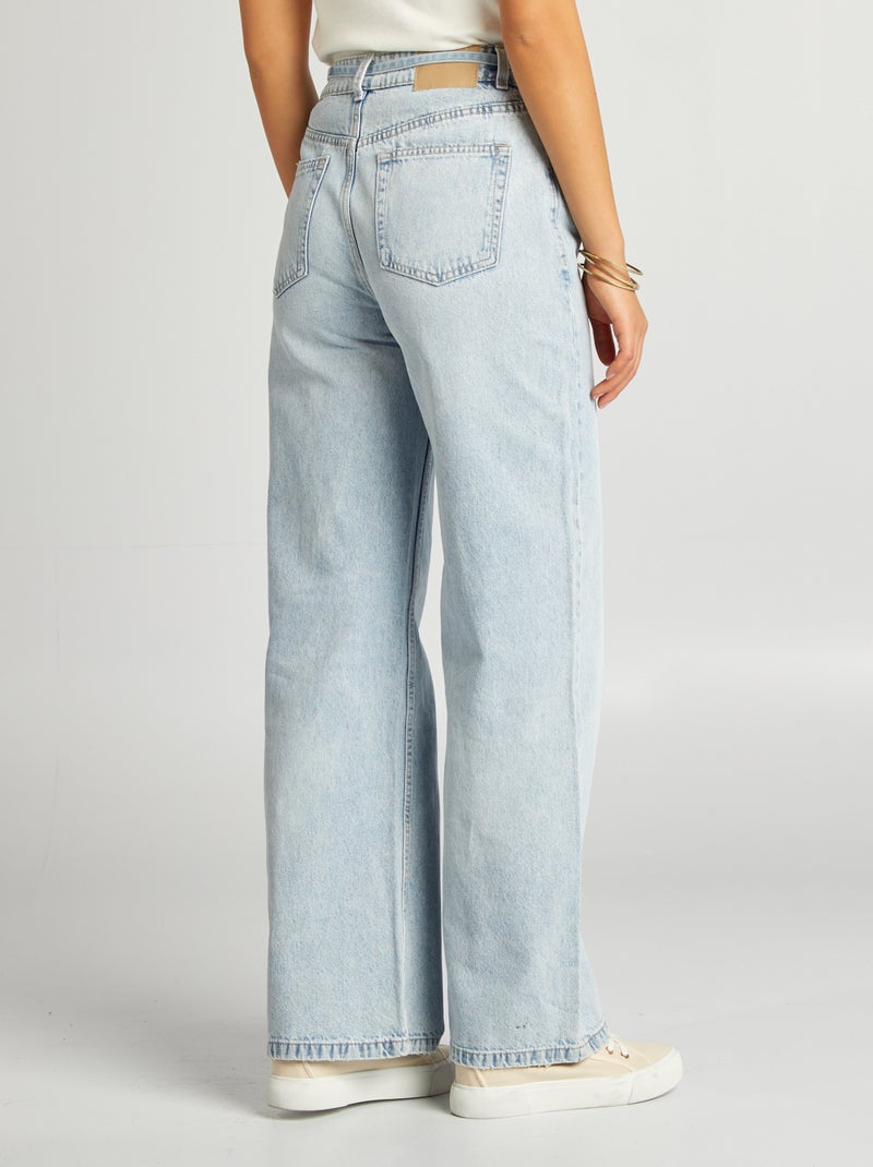Jean large / wide leg taille haute Bleu - Kiabi