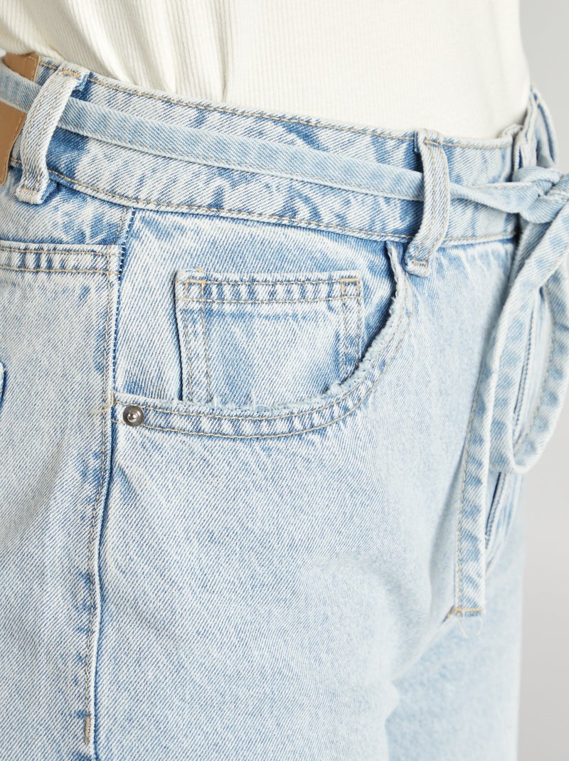 Jean large / wide leg taille haute Bleu - Kiabi