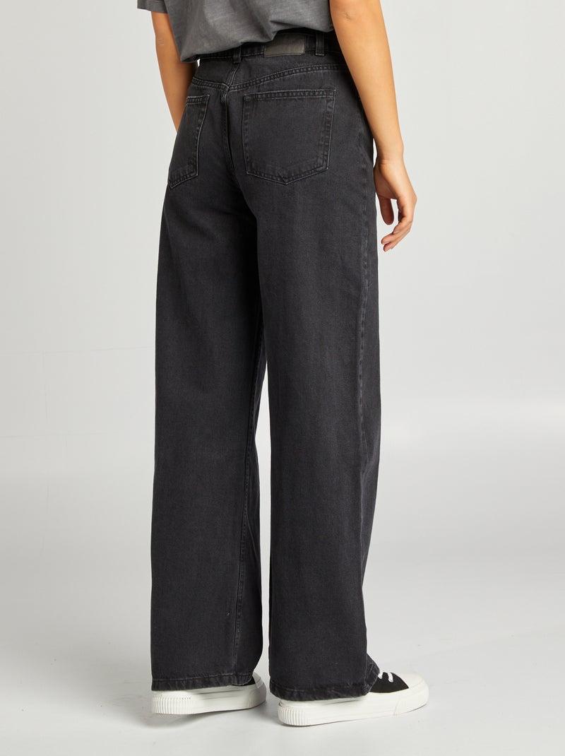 Jean large / wide leg taille haute Gris - Kiabi
