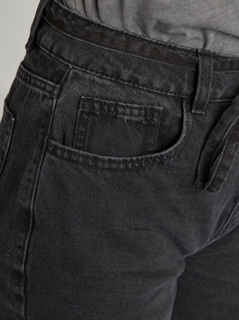 Jean large / wide leg taille haute Gris - Kiabi