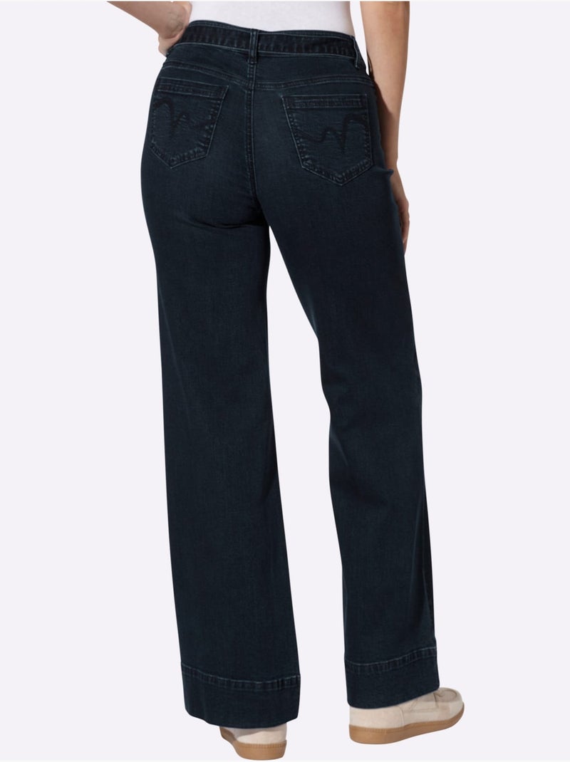 Jean lien à nouer - taille standard - helline Bleu foncé - Kiabi