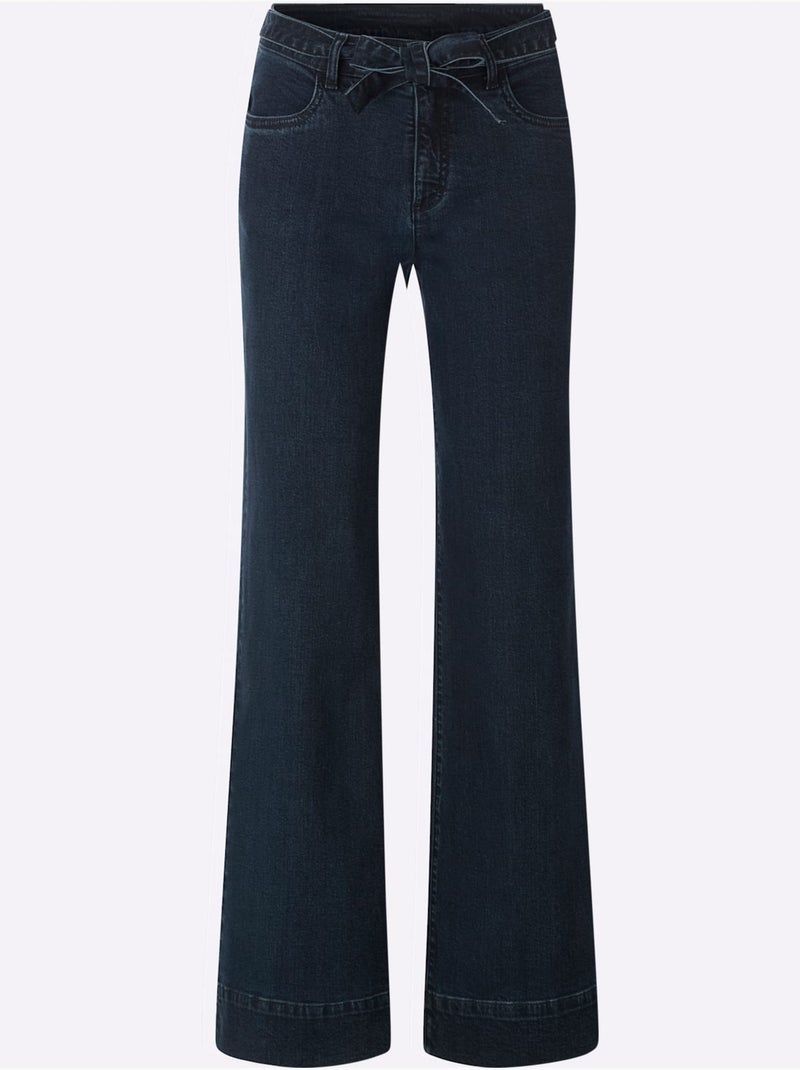 Jean lien à nouer - taille standard - helline Bleu foncé - Kiabi