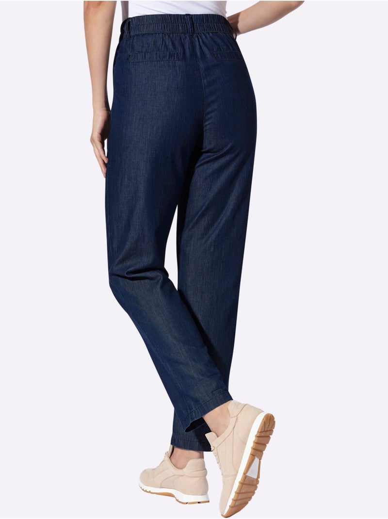 Jean Longueur Cheville Qualité Douce Et Fluide - Taille Standard - helline Bleu jean - Kiabi