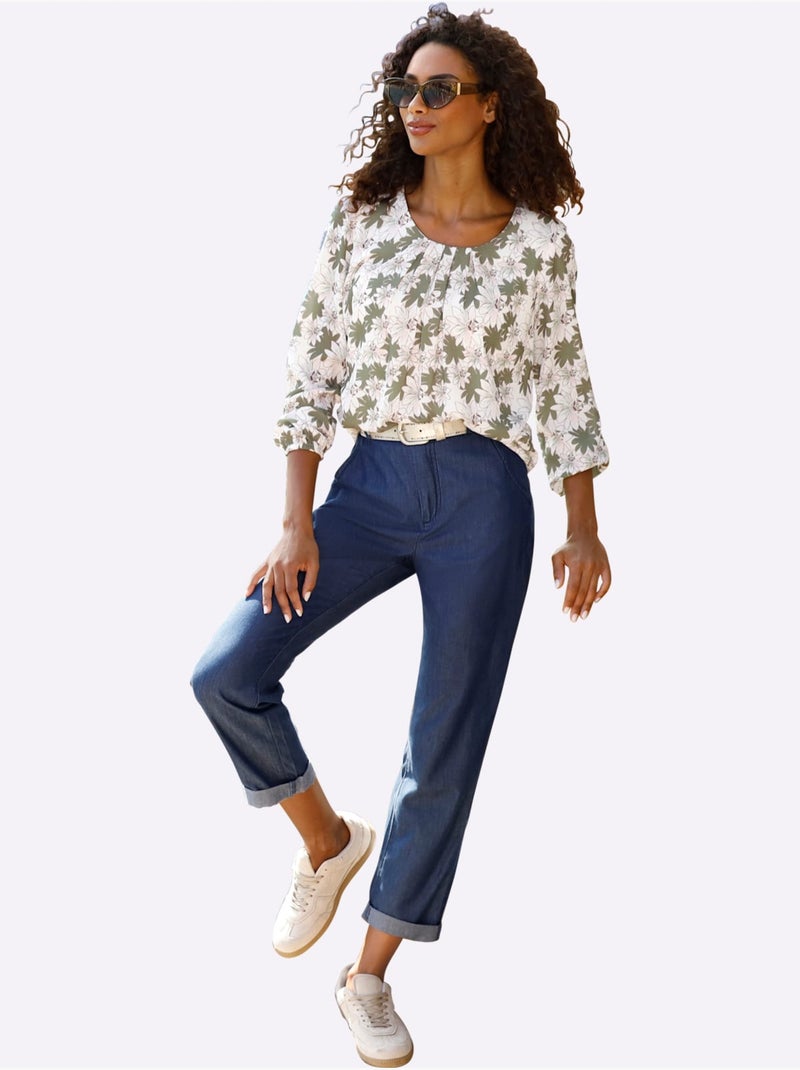 Jean Longueur Cheville Qualité Douce Et Fluide - Taille Standard - helline Bleu jean - Kiabi