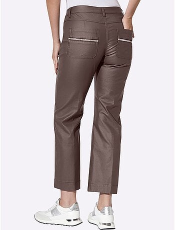 Jean longueur cheville revêtement brillant - taille standard - helline