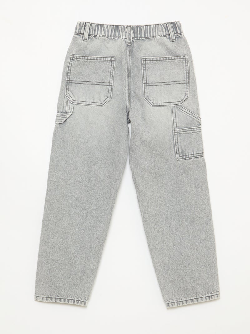 Jean loose à grandes poches Gris - Kiabi