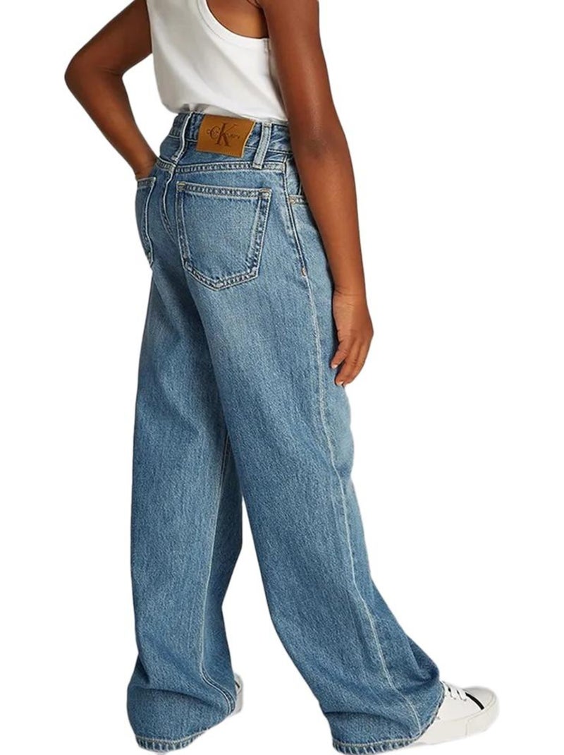 Jean Loose Fille Calvin Klein Jeans Bleu - Kiabi