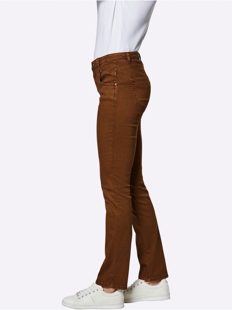 Jean mélange coton et lyocell de qualité - taille standard - helline Marron - Kiabi