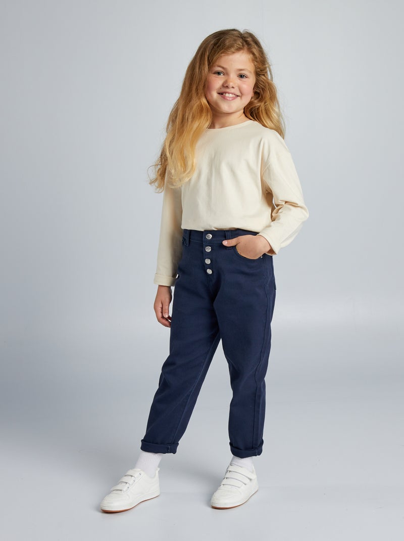 Jean mom - Coupe + confortable bleu marine - Kiabi
