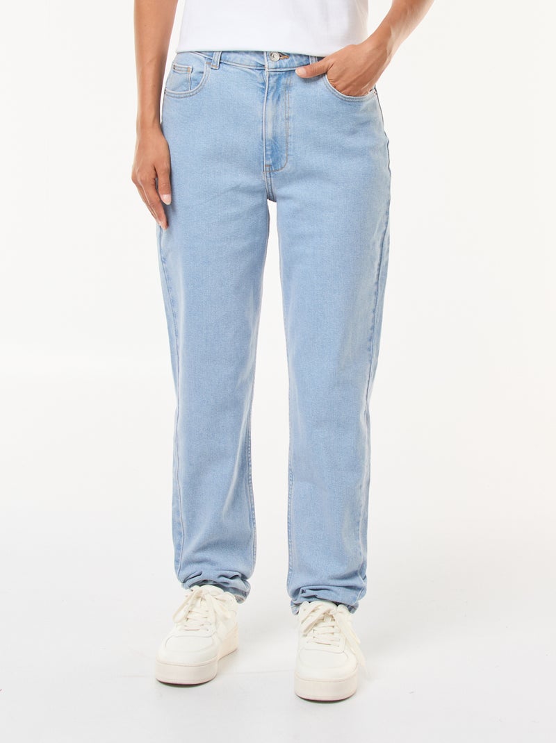 Jean mom 5 poches L34 Bleu - Kiabi