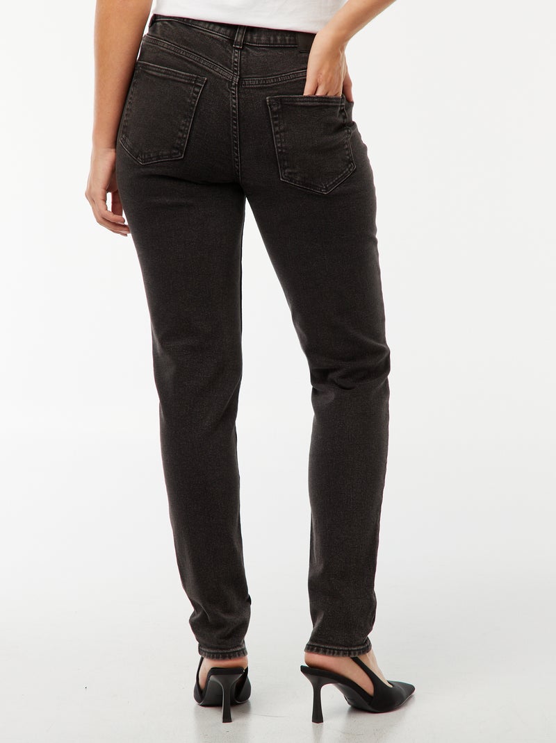 Jean mom 5 poches L34 Noir - Kiabi