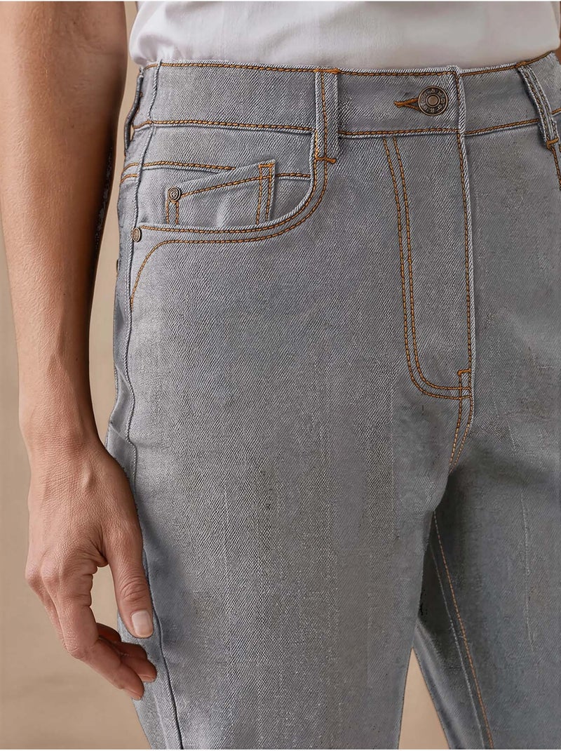 Jean Mom 7/8ème - DAXON Gris moyen - Kiabi