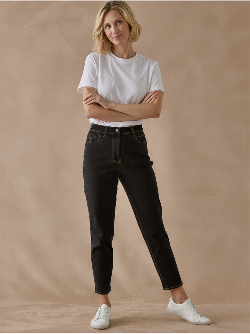 Jean Mom 7/8ème - DAXON Noir Noir - Kiabi