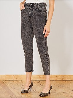 Jean Mom 7/8ème boutonné - Kiabi