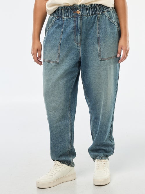 Jean mom à la taille élastiquée - Kiabi