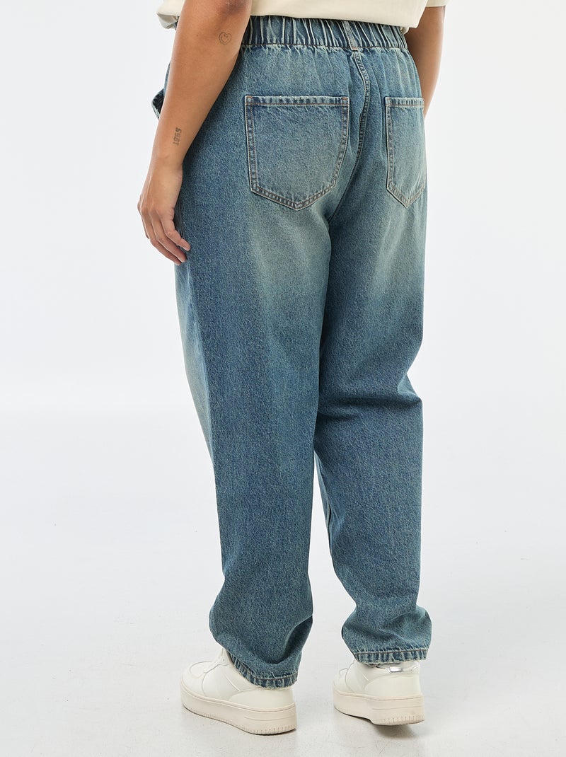 Jean mom à la taille élastiquée Bleu - Kiabi