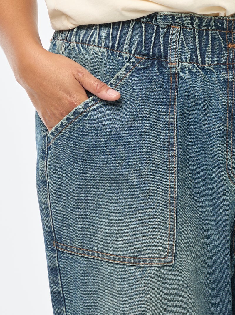 Jean mom à la taille élastiquée Bleu - Kiabi