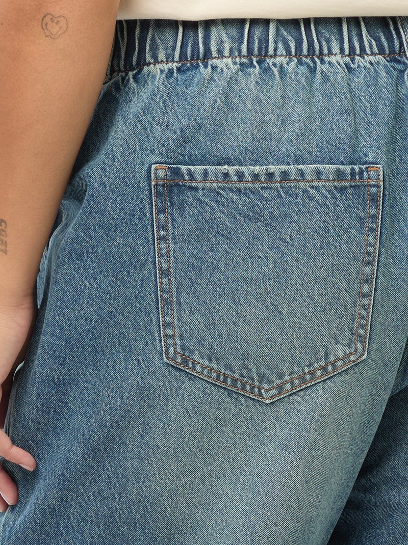 Jean mom à la taille élastiquée Bleu - Kiabi