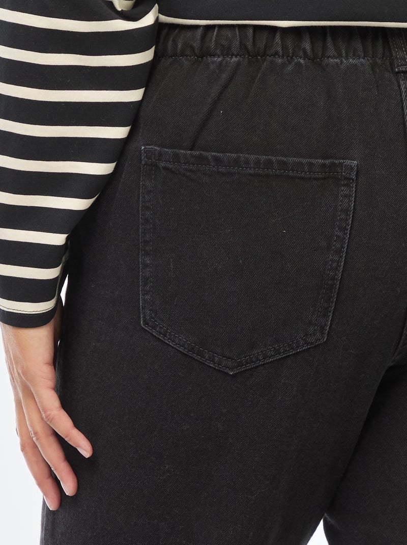 Jean mom à la taille élastiquée Gris - Kiabi