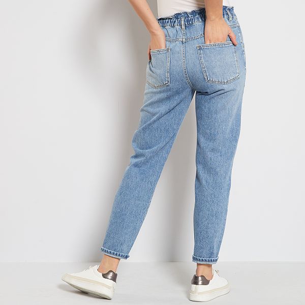 Jean Mom à Taille élastique Femme Bleu Stone Kiabi 18 00€